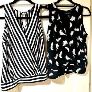WHBM bundle! 2 faux wrap sleeveless blouses
